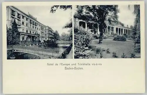 Baden-Baden Hotel de l Europe Trinkhalle vis-a-vis *
