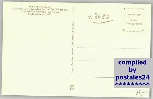 Weiden Oberpfalz Weiden Oberpfalz Gasthaus Am Schedentisch * 1940 / Weiden i.d.OPf. /Weiden Stadtkreis