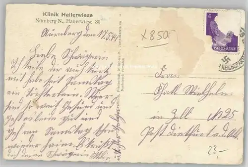 Nuernberg Klinik Hallerwiese x 1944