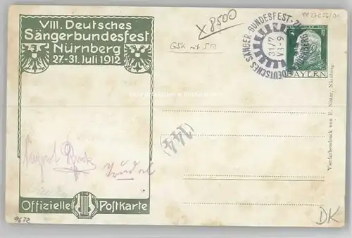 Nuernberg Saengerbundesfest * 1912