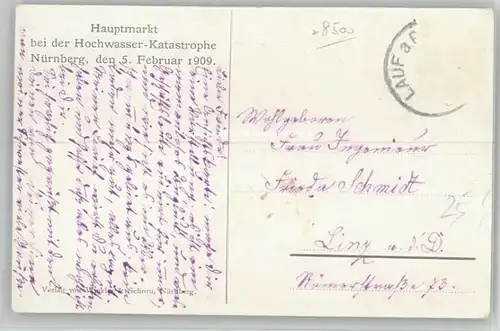 Nuernberg Hochwasser-Katastrophe Hauptmarkt x 1909