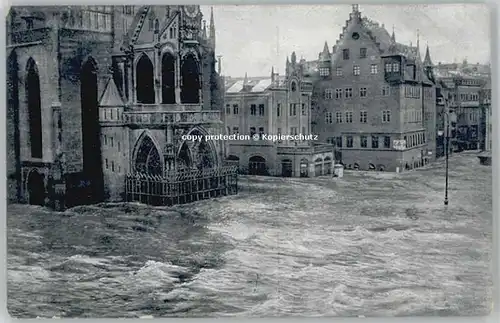 Nuernberg Nuernberg Hochwasser-Katastrophe Hauptmarkt x 1909 / Nuernberg /Nuernberg Stadtkreis
