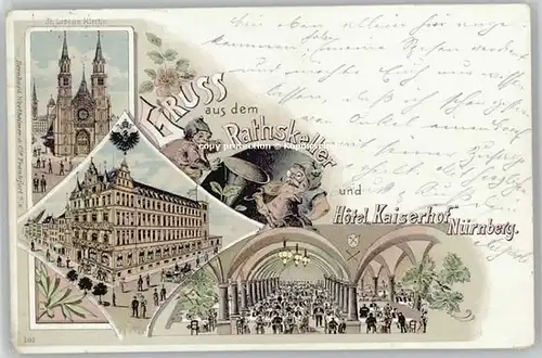 Nuernberg Rathskeller Hotel Kaiserhof x 1908
