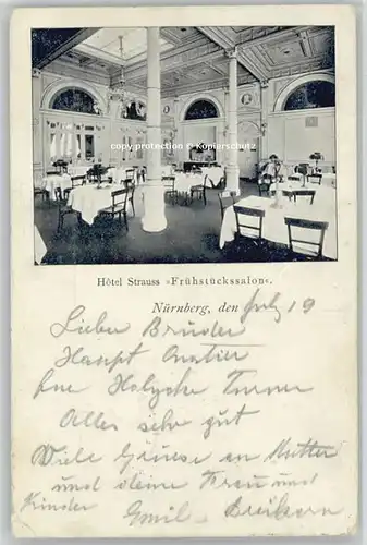 Nuernberg Hotel Strauss x 1903