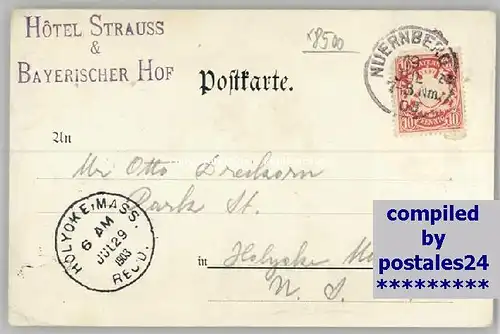 Nuernberg Hotel Strauss x 1903