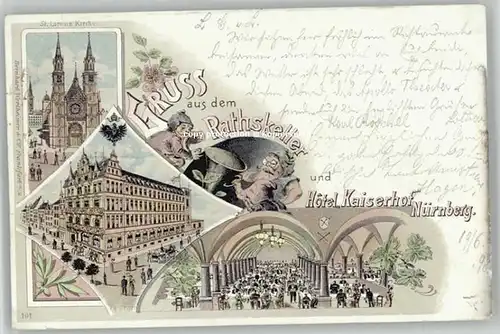 Nuernberg Rathskeller Hotel Kaiserhof x 1898