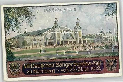 Nuernberg Nuernberg Saengerhalle x 1912 / Nuernberg /Nuernberg Stadtkreis