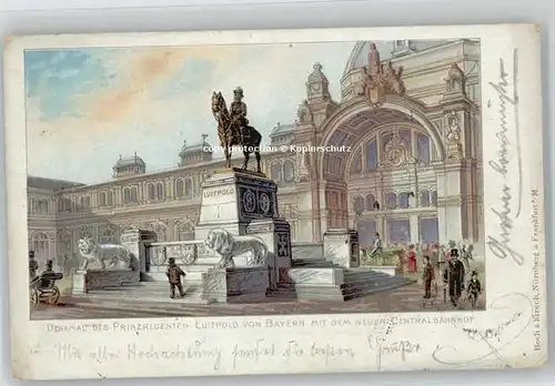 Nuernberg Nuernberg [Stempelabschlag] Denkmal Luitpold von Bayern Zentralbahnhof x 1901 / Nuernberg /Nuernberg Stadtkreis