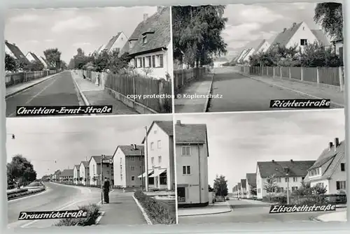 Erlangen Christian-Ernst-Strasse Richterstrasse Drausnickstrasse Elisabethstrasse * 1955