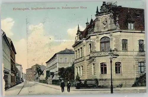 Erlangen Erlangen Sieglitzhoferstrasse Bubenreuther Haus ungelaufen ca. 1920 / Erlangen /Erlangen Stadtkreis