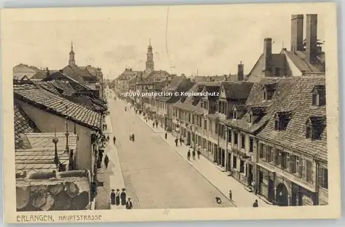 Erlangen Erlangen Hauptstrasse ungelaufen ca. 1920 / Erlangen /Erlangen Stadtkreis