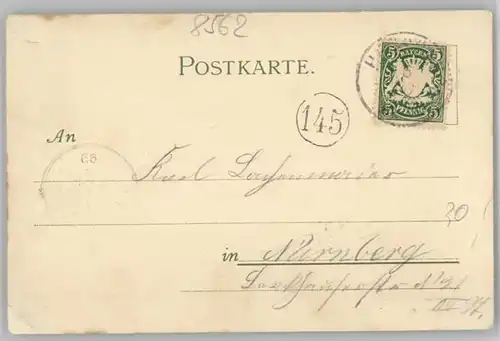 Hersbruck Kuenstlerkarte Michelsberg x 1899