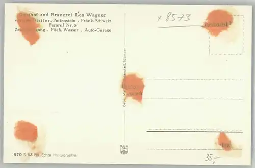 Pottenstein Oberfranken Pottenstein Gasthof Brauerei Leo Wagner * / Pottenstein /Bayreuth LKR