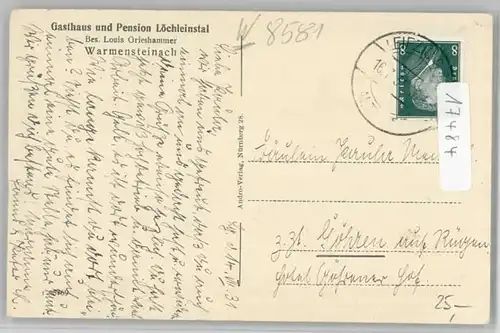 Warmensteinach Gasthof zum Loechleinstal x