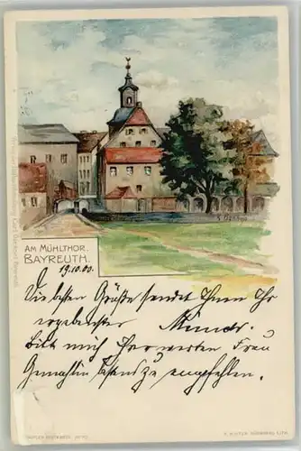 Bayreuth Muehltor Kuenstlerkarte x