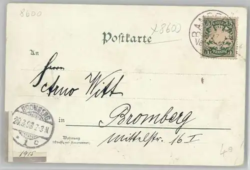 Bamberg Altenburg Geierswoerthbruecke x 1898