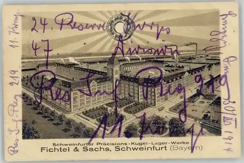 Schweinfurt Praezisionskugellagerwerke Fichtel & Sachs x