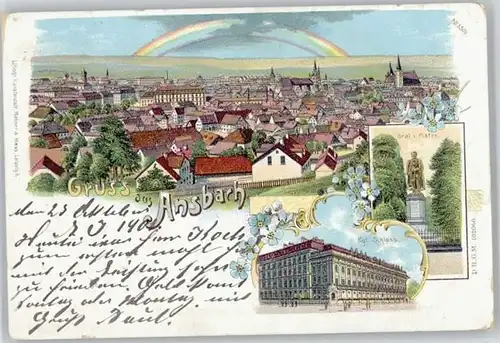 we14812 Ansbach Mittelfranken Ansbach Schloss x Kategorie. Ansbach Alte Ansichtskarten