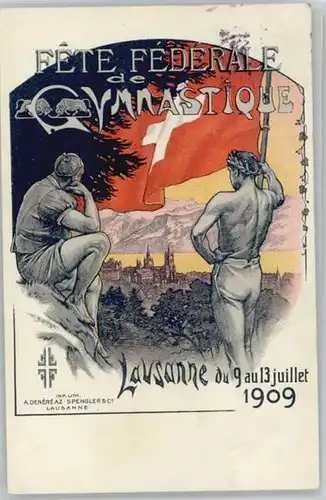 Lausanne VD Lausanne Turnfest 1909 Fete Gymnastique x / Lausanne /Bz. Lausanne City