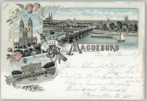 Magdeburg Magdeburg Dom Bahnhof Elbbruecke x / Magdeburg /Magdeburg Stadtkreis