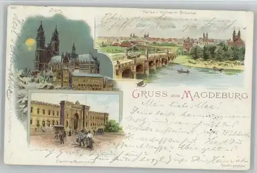 Magdeburg Magdeburg Dom Kaiser Wilhelm Bruecke Hauptbahnhof x / Magdeburg /Magdeburg Stadtkreis