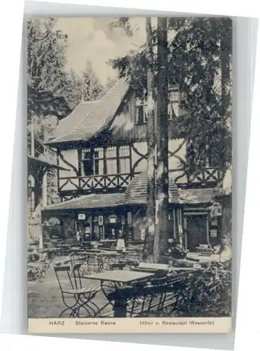we46430 Wernigerode Harz Hotel Restaurant Wasserfall Steinerne Renne x Kategorie. Wernigerode Alte Ansichtskarten
