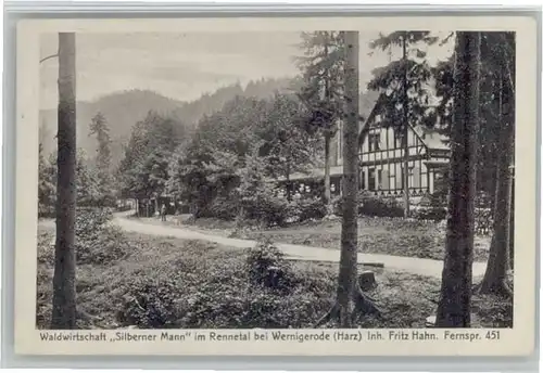 we46438 Wernigerode Harz Waldwirtschaft Silberner Mann x Kategorie. Wernigerode Alte Ansichtskarten