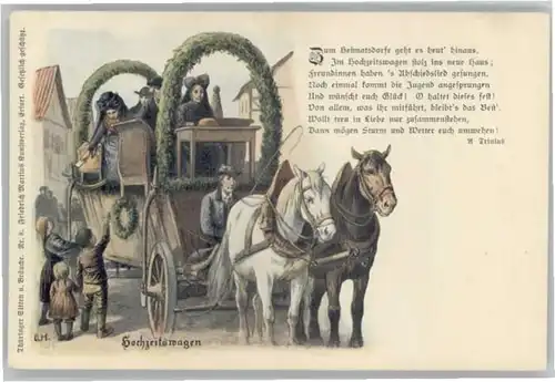 Erfurt [Verlag Friedrich Martin] Hochzeitswagen Vers *