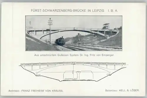 Leipzig Fuerst-Schwarzenberg-Bruecke Gusseisen-System Dr. Ing. Fritz von Emperger *