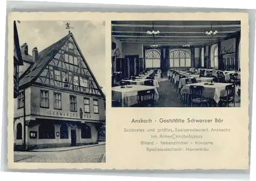 Ansbach Mittelfranken Ansbach Gaststaette Schwarzer Baer * / Ansbach /Ansbach LKR