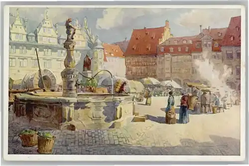 Coburg Marktplatz Kuenstler Arno Mueller *