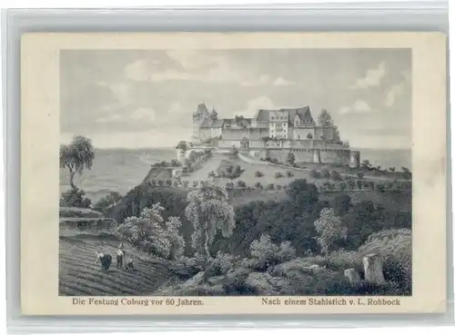 Coburg Festung Stich Rohbock x
