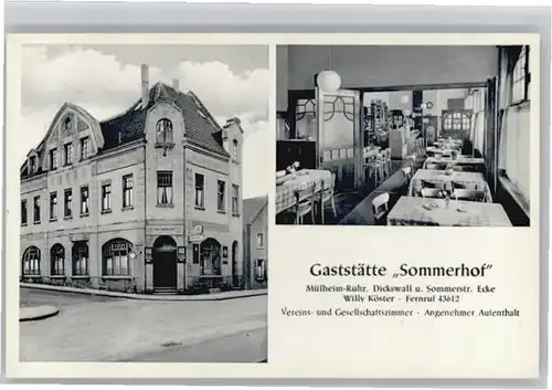 Muelheim Ruhr Muelheim Ruhr Gaststaette Sommerhof * / Muelheim an der Ruhr /Muelheim Ruhr Stadtkreis