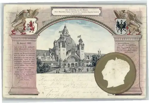 Duesseldorf Duesseldorf Praegedruck Wappen Kaiser Wilhelm Kaiserin Augusta Victoria x / Duesseldorf /Duesseldorf Stadtkreis
