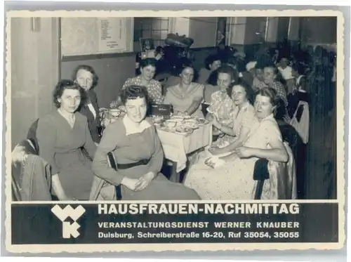 Duisburg Ruhr Duisburg Hausfrau Veranstaltung Werner Knauber * / Duisburg /Duisburg Stadtkreis