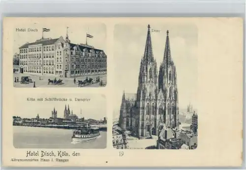 Koeln Hotel Disch Schiffbruecke Dampfer Dom x