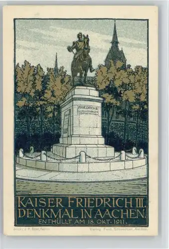 Aachen Aachen Kaiser Friedrich Denkmal * / Aachen /Aachen LKR