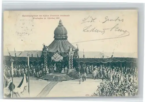 Wiesbaden Enthuellungsfeier des Kaiser Friedrich Denkmals x