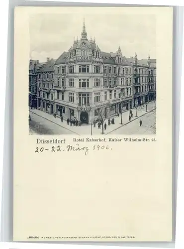 Duesseldorf Hotel Kaiserhof Kaiser Wilhelm Strasse *