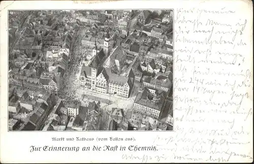 Chemnitz Chemnitz Markt Rathaus Fliegeraufnahme  x / Chemnitz /Chemnitz Stadtkreis