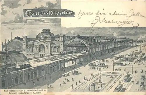 Dresden Bahnhof  Kuenstler K. Fuchs x