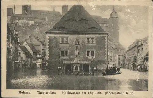 Meissen Theaterplatz Hochwasser  *