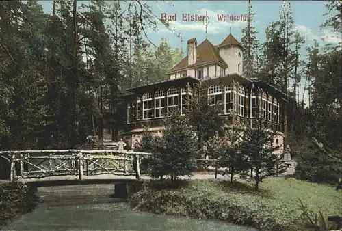 wq77146 Bad Elster Vogtland Bad Elster Waldcafe Bruecke * Kategorie. Bad Elster Alte Ansichtskarten