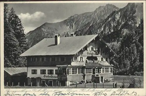 Hindelang [Stempelabschlag] Berg Gasthaus Giebelhaus