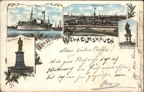 Wilhelmshaven SMS Hohenzollern Hafen Kaiser Wilhelm Denkmal  Adalbert Denkmal  x