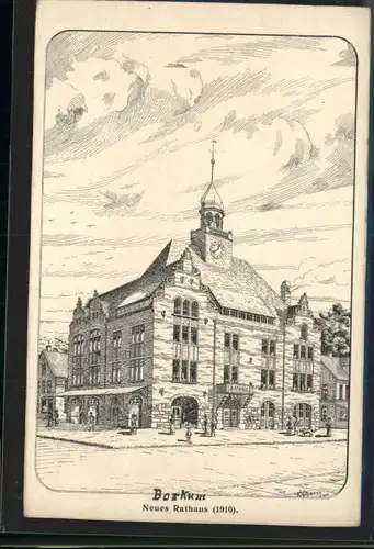 Borkum Nordseebad Borkum Rathaus Kuenstler W. Kuhlmann * / Borkum /Leer LKR