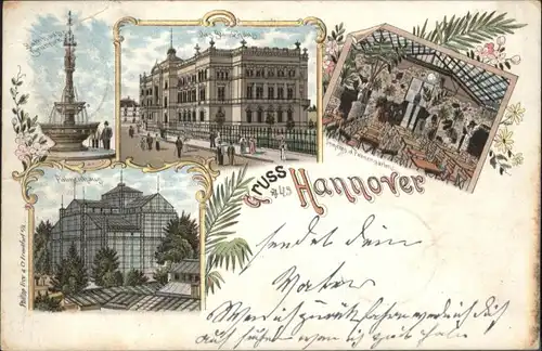 Hannover Hannover Staendehaus Brunnen Palmenhaus Litho x / Hannover /Region Hannover LKR