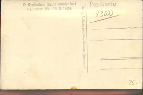 Hannover 9. Deutsches Saengerbundesfest 1924 *
