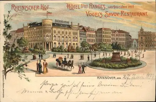 Hannover Hannover Rheinischer Hof Vogels Savoy Restaurant  x / Hannover /Region Hannover LKR
