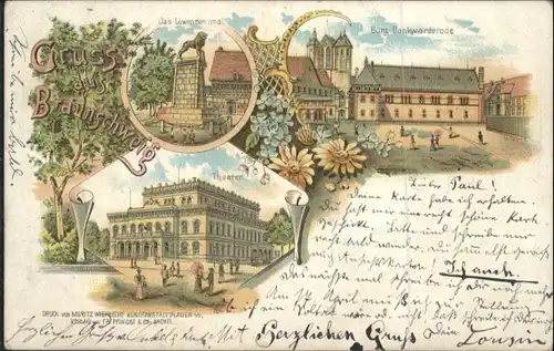 Braunschweig Braunschweig Loewendenkmal Burg Dankwarderode Theater  x / Braunschweig /Braunschweig Stadtkreis